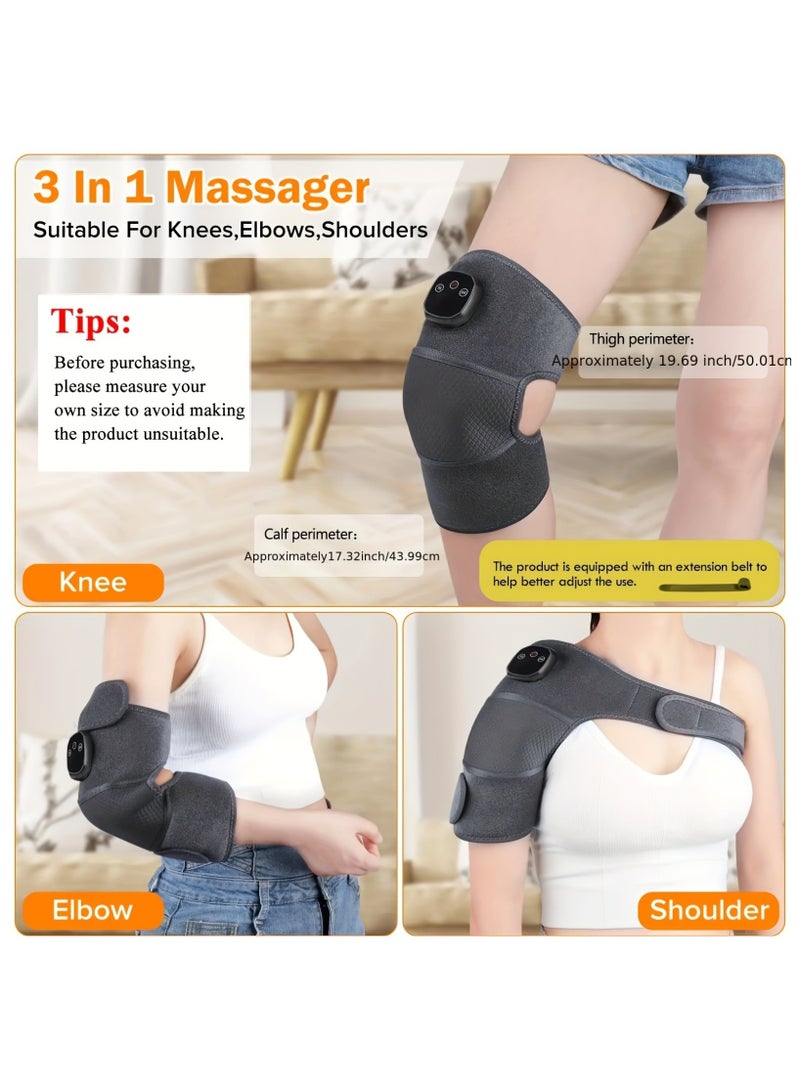 AROAQ USB Heated Knee Massager with Adjustable Heat & Vibration, Spandex Material, Portable for Knees, Shoulders, Elbows  - Image 3