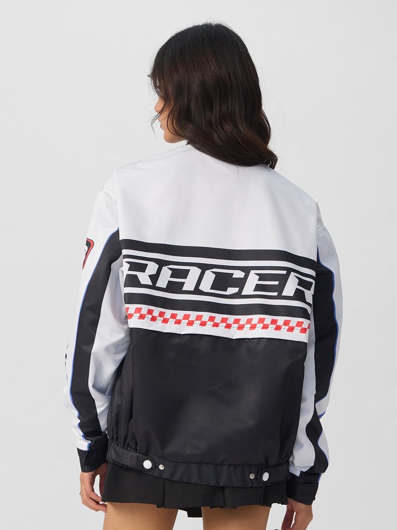 The Souled Store 2 in 1 Souled Champs Jacket Women and Girls Long Sleeve Button Front Oversized Fit Varsity Jackets - Image 4