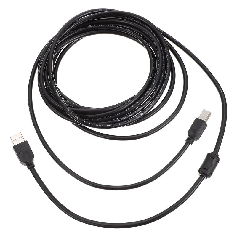 كابل طابعة USB أساسه نحاسي 2.0، بطول 5 أمتار، أسود، كابل بيانات طابعة عالمي لأجهزة الطباعة المنزلية والمكتبية - Image 1