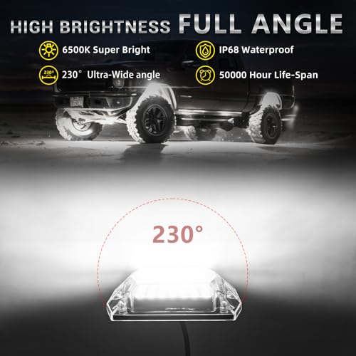 TDE Explorer.Lighting 20 Pods Full Angle Pure White LED Rock Lights with Extension Wires, 28 LEDs 6500K Super Bright White Neon Underglow Kit IP68 Waterproof for Semi Trucks Trailer Offroad Pickup Boats RV Vans SUV UTV - Image 2