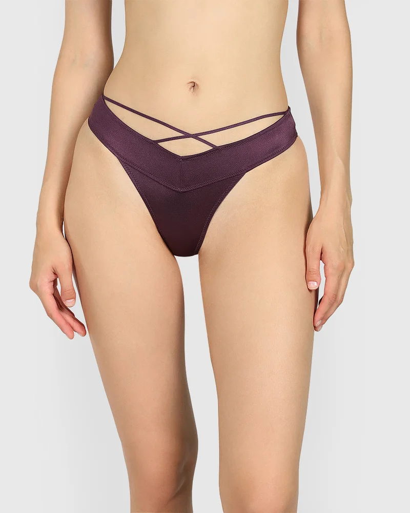Isla & Evie Isla & Evie BLACK SATIN THONG