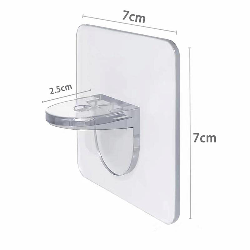 Foscadit PunchFree Layered Partition Bracket Plate Holder Strong Partition Holders Pin Self Adhesive Support Peg Clip for Closet Brackets Cupboard Layer Pack of 4 - Image 2