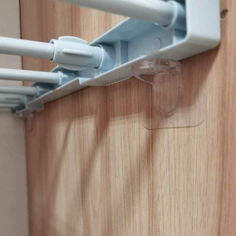 Foscadit PunchFree Layered Partition Bracket Plate Holder Strong Partition Holders Pin Self Adhesive Support Peg Clip for Closet Brackets Cupboard Layer Pack of 4 - Image 5