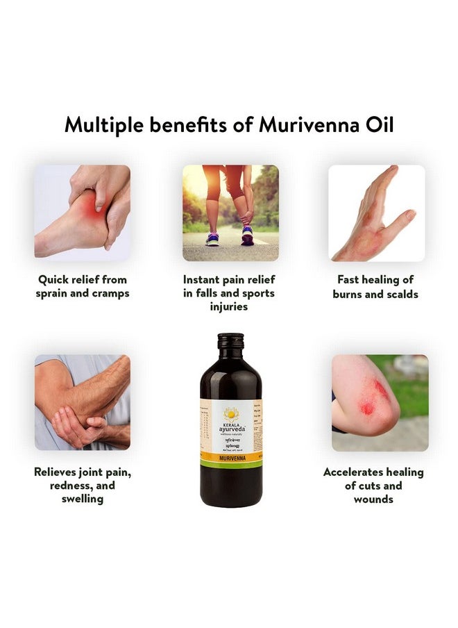 Kerala Ayurveda - Kerala Ayurveda Murivenna Thailam for Burns, Cuts & Sprains - 450 ml | Ayurvedic Oil for Joint Pain and Swelling | First Aid Box Oil for Pain Relief & Wound Healing | Infused with Aloevera & Moringa - Image 1