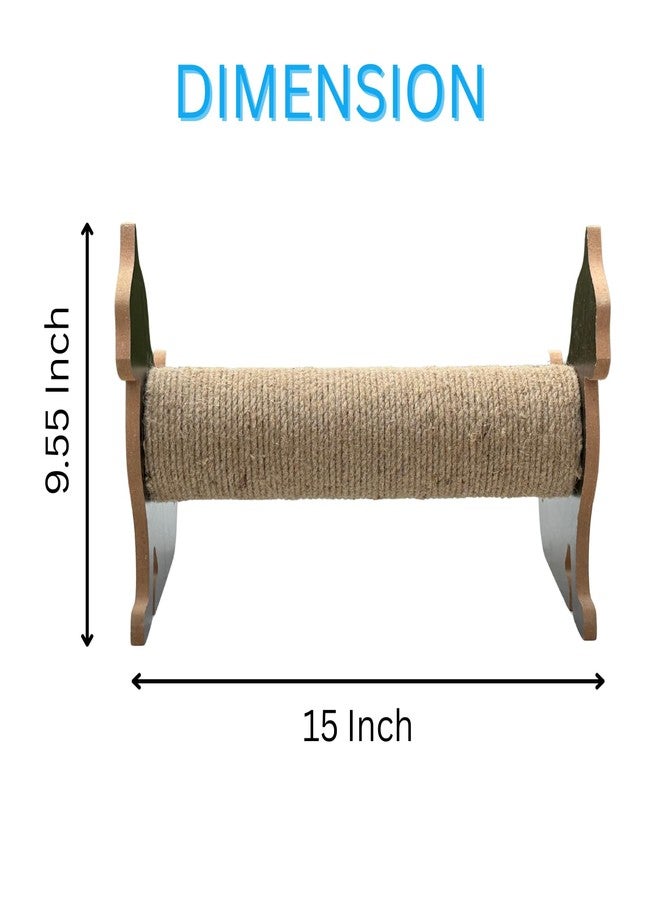 Furrlovers Cat Shaped Scratching Post with Natural Rope, Wooden Base Design, Wall-Mounted Horizontal and Vertical Options (15x9.5 inch) (Furr-Cat-Shaped_ Scratcher) - Image 5