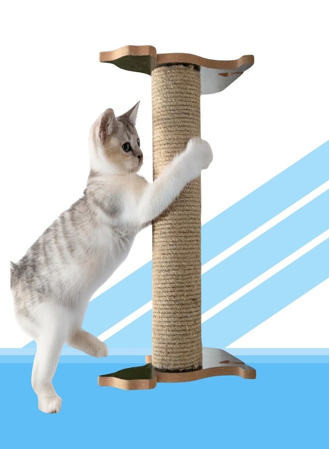 Furrlovers Cat Shaped Scratching Post with Natural Rope, Wooden Base Design, Wall-Mounted Horizontal and Vertical Options (15x9.5 inch) (Furr-Cat-Shaped_ Scratcher) - Image 3
