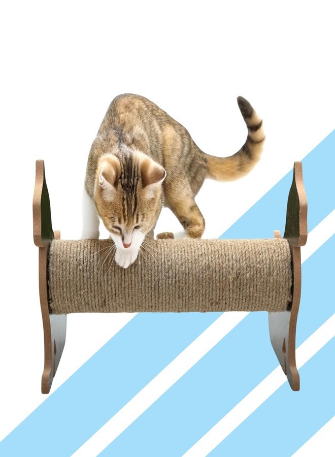 Furrlovers Cat Shaped Scratching Post with Natural Rope, Wooden Base Design, Wall-Mounted Horizontal and Vertical Options (15x9.5 inch) (Furr-Cat-Shaped_ Scratcher) - Image 2