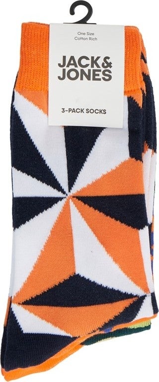 Jack Jones Orange Men's 3-Piece Socks 12242183 - Image 2