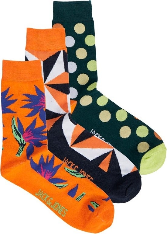 Jack Jones Orange Men's 3-Piece Socks 12242183 - Image 1
