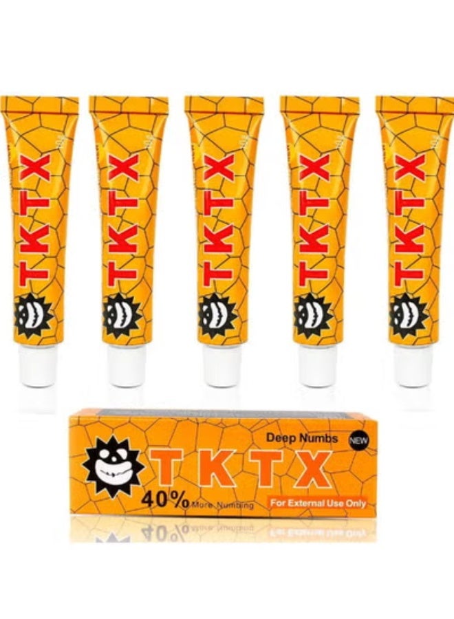 TKTX Orange 40% Numbing Cream, Anesthetic Cream - Tattoo Numbing Cream - 5 Pcs