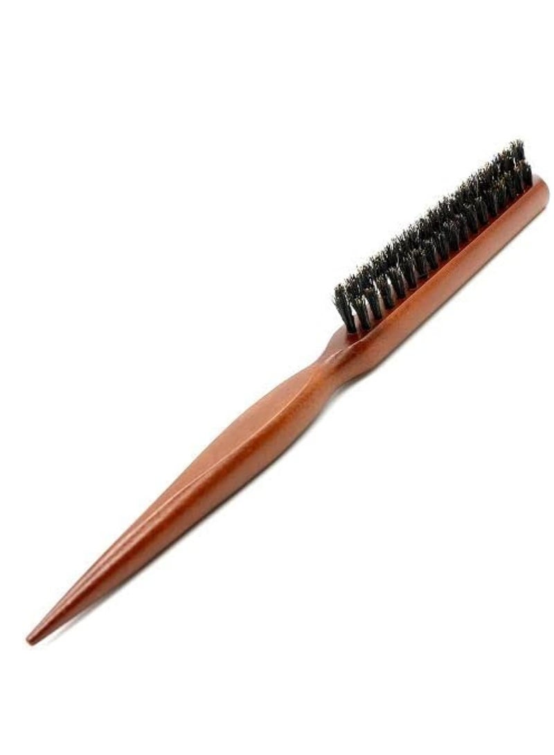 Barber Wood Handle Hair Brush Anti Loss Wooden Barber Hair Comb, Hair Round Roller Wood Hair Brush, Bristle Nylon Hair Comb. - Image 1