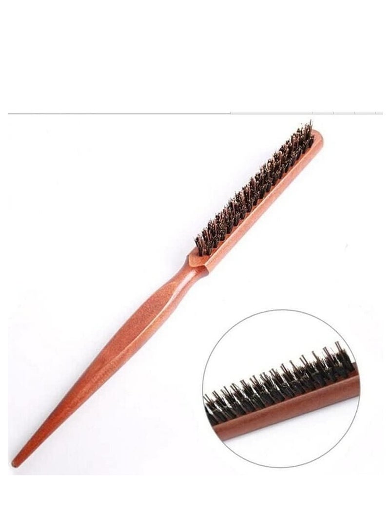 Barber Wood Handle Hair Brush Anti Loss Wooden Barber Hair Comb, Hair Round Roller Wood Hair Brush, Bristle Nylon Hair Comb. - Image 3