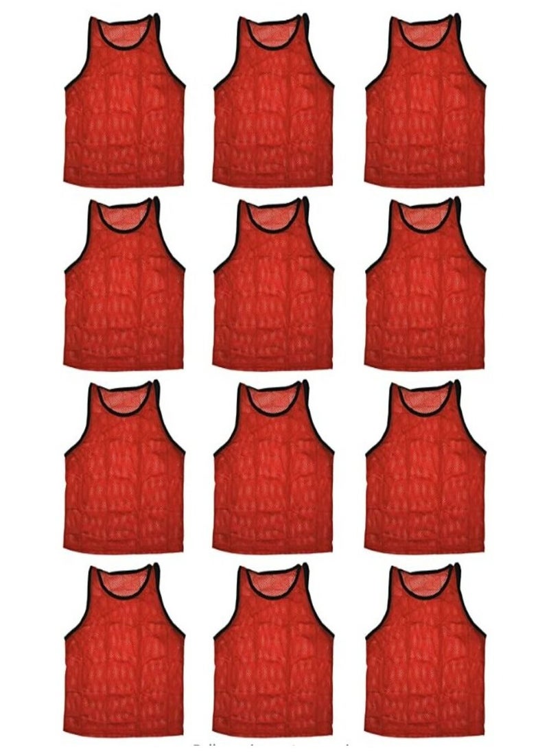 H PRO HM SPORTS Football Pinnies | Training Jackets | Set of 12 | Red 