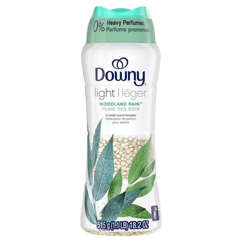 Downy Light Laundry Scent Booster Beads for Washer, Woodland Rain, 18.2 oz, with No Heavy Perfumes - Image 1