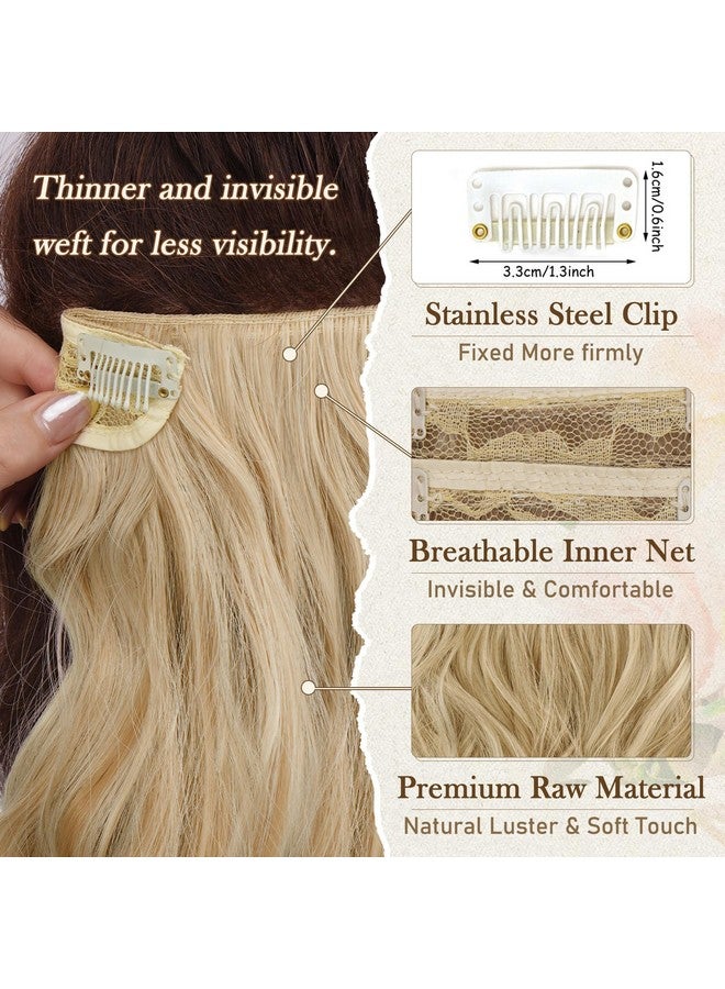 BARSDAR Blonde Clip In Hair Extensions - 12 Inch Short Wavy Clip In Hair Extensions For Women - 6Pcs Thick Soft Synthetic Clip In Hairpieces Daily Party Halloween - Light Ash Blonde Mix - Image 3