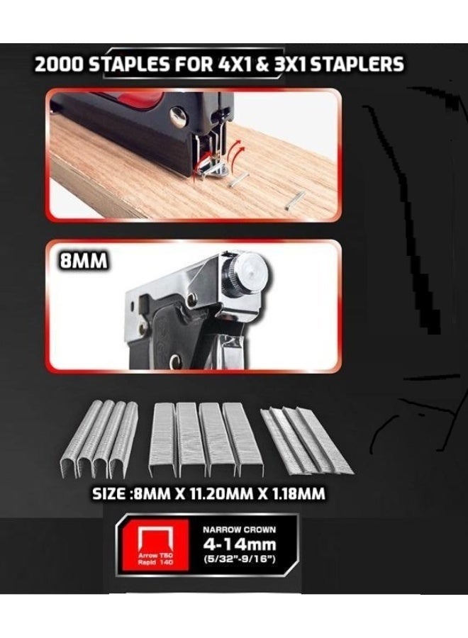 stapler pins 8mm , 3-in-1 and 4-in-1 staplers, 2000 Staples - Image 1