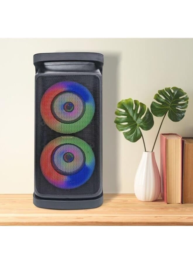 ال سي سماعة بلوتوث محمولة 10 واط مع ميكروفون وجهاز تحكم وإضاءة RGB - Image 1
