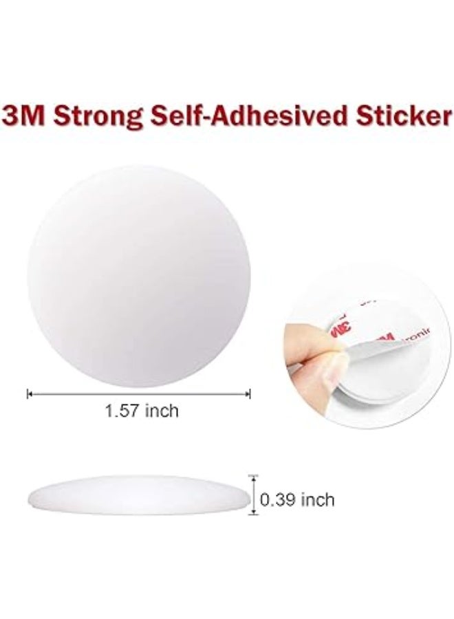 12 Pcs Silicone Door Wall Protector, Self-Adhesive Wall Bumper Pads, 1.57" White Shock Absorbing Door Stoppers, Quiet Anti-Collision Pads for Cabinet, Toilet Lid, Furniture - Image 2