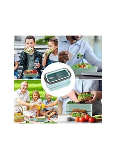 SUCITY Box Lunch Box Large Food Picks For Bento Box Containers Stackable Bento Box For Adults Microwave Food Safe Bento Boxes (Blue)  - Image 3