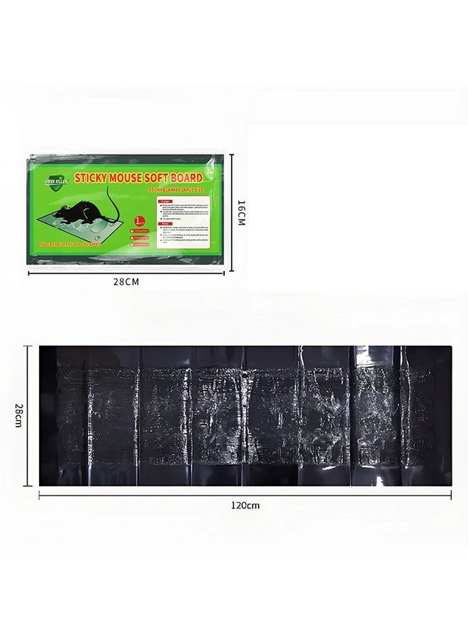 GREEN KILLER 4 Pcs 47 Inch Ultra Large Sticky Mouse Glue Traps, for Rats Roaches Rodents Heavy Duty Pre Baited Mats Indoor Outdoor Catch Pest - Black - Image 2