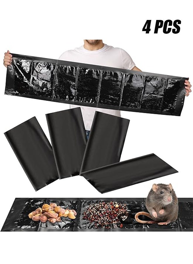 GREEN KILLER 4 Pcs 47 Inch Ultra Large Sticky Mouse Glue Traps, for Rats Roaches Rodents Heavy Duty Pre Baited Mats Indoor Outdoor Catch Pest - Black - Image 1
