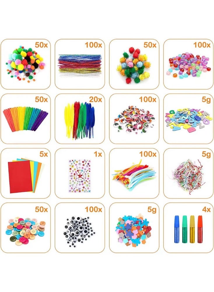 All-in-One Arts & Crafts Supplies Kit for Kids – DIY Creative Craft Box with Pom-Poms, Beads, Pipe Cleaners, Googly Eyes & More – Art Set for Toddlers, Boys & Girls Ages 4-12 - Image 3