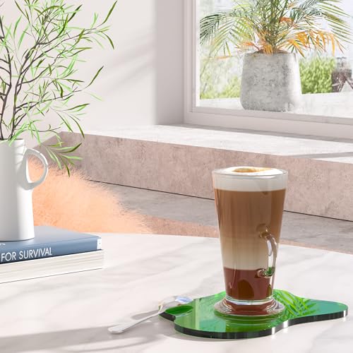 Leadiy Acrylic Coaster Decorative Plates, Dark Green Bar Drink Coaster, Clear Cloud Shape Coffee Cup Coaster, Perfect for Tabletop Protection and Accessories Display.(Dark Green - Image 5