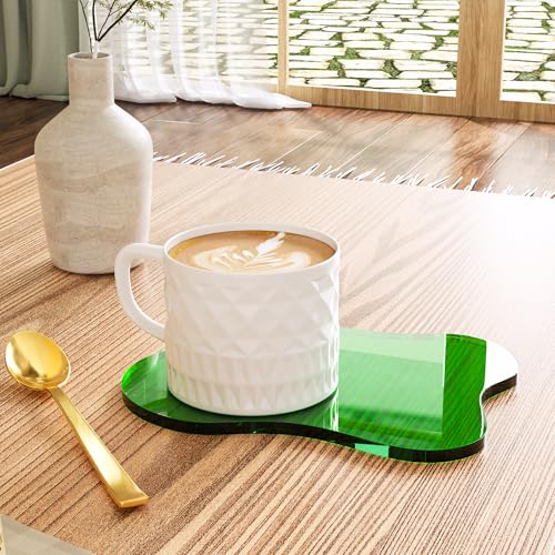 Leadiy Acrylic Coaster Decorative Plates, Dark Green Bar Drink Coaster, Clear Cloud Shape Coffee Cup Coaster, Perfect for Tabletop Protection and Accessories Display.(Dark Green - Image 3