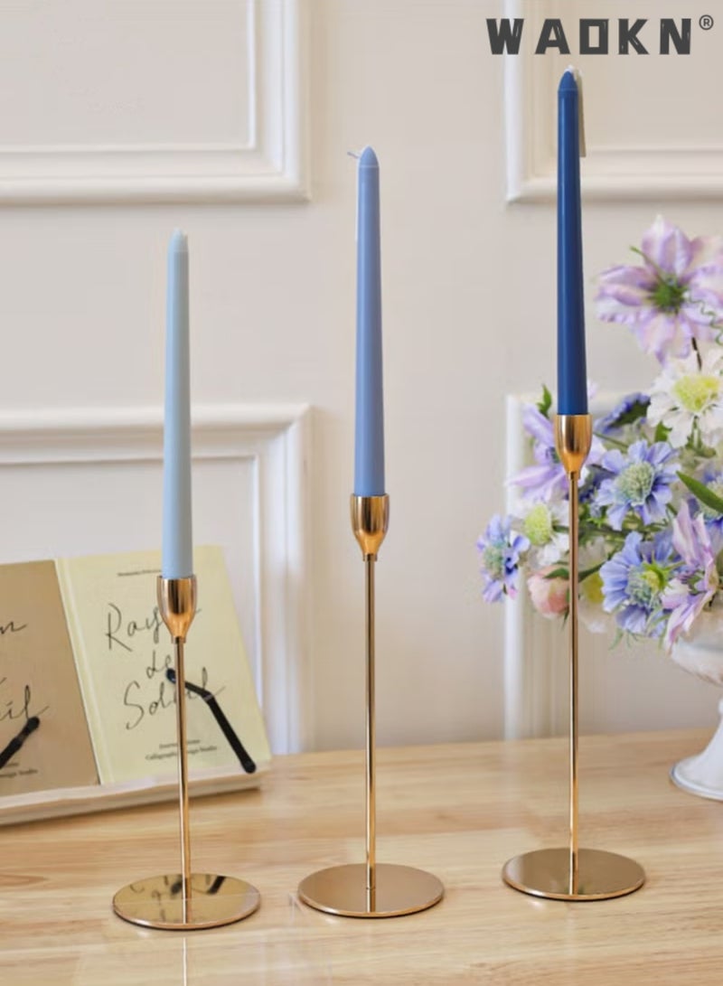 دبليو أيه أو كي أن 4 أجهزة كمبيوتر الشموع المخروطة الرومانسية رائحة الورد عطرة بنية تدرج لون عطرة شمعة خالية من الدخان شموع طويلة ملونة شموع مخروطة للديكور عشاء مهرجان الزفاف ، عيد الحب والمناسبات الخاصة 10 بوصة - Image 4