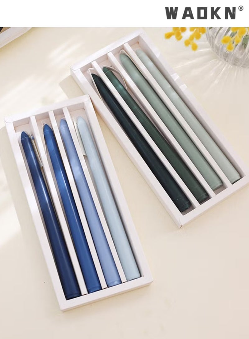 دبليو أيه أو كي أن 4 أجهزة كمبيوتر الشموع المخروطة الرومانسية رائحة الورد عطرة بنية تدرج لون عطرة شمعة خالية من الدخان شموع طويلة ملونة شموع مخروطة للديكور عشاء مهرجان الزفاف ، عيد الحب والمناسبات الخاصة 10 بوصة - Image 2