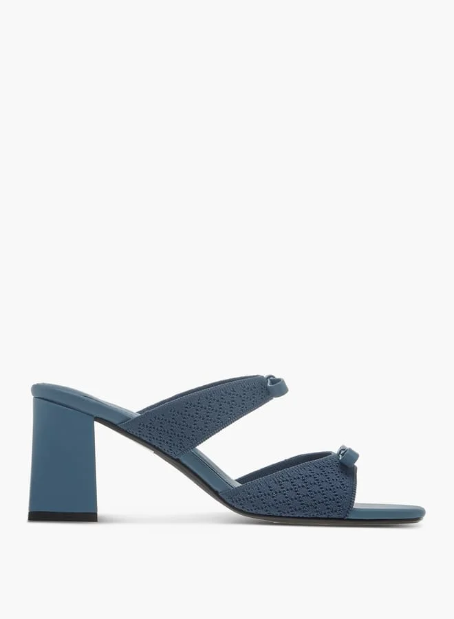 Celeste Women's Bow Accent Slip-On Sandals with Block Heels