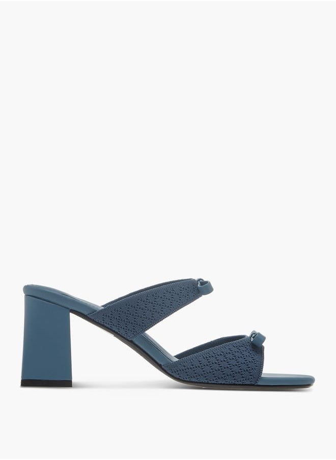Celeste - Women's Bow Accent Slip-On Sandals with Block Heels - Image 1