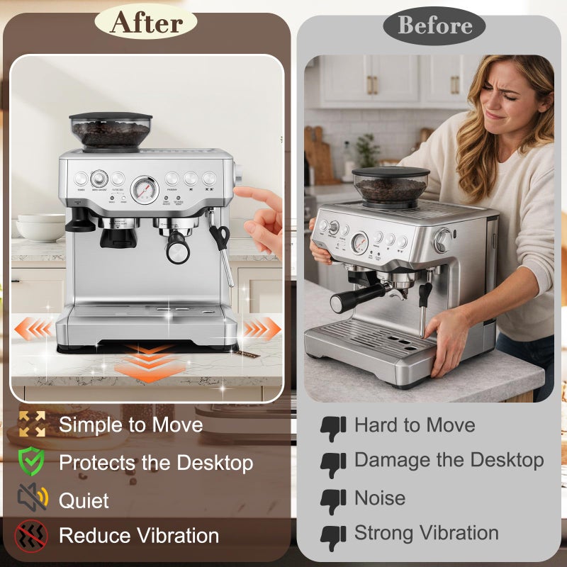 SEOIMU Sliding Mat for Breville 870XL Espresso Machine, Smooth Glide with Anti-Slip Base, with Hanging Strap, Clean Easily, Protects Kitchen Countertop, Sturdy Mat for Breville Espresso Machine Accessories - Image 2