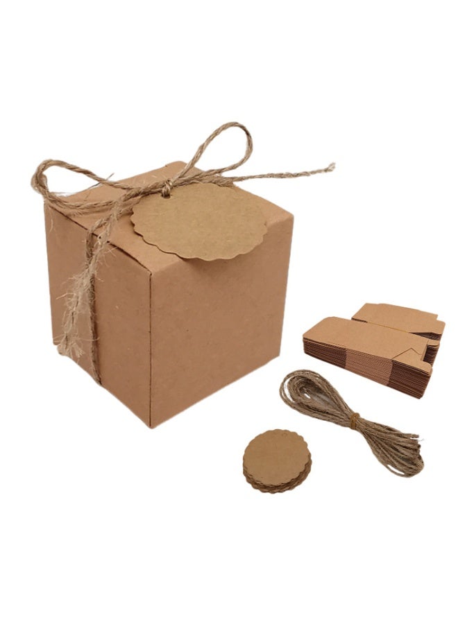 Luxury rustic cardboard gift boxes with rope - 50 pieces - perfect for gift wrapping and events - Image 2