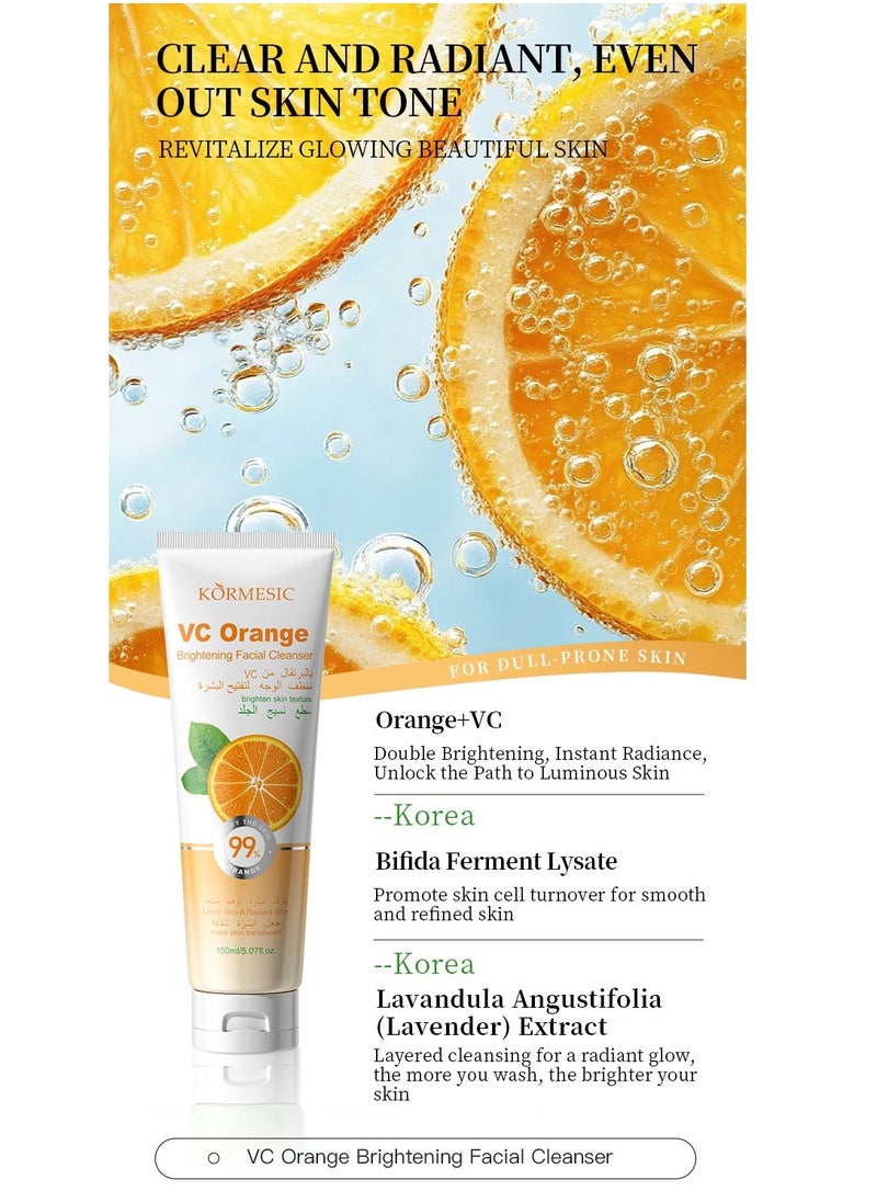 Kormesic Orange Facial Cleanser - Brightening & Hydrating 150ml  - Image 2