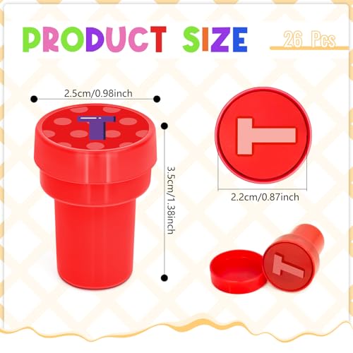 Cinrobiye 26 Pcs Alphabet Stamper AZ Letter Stamp Set for Classroom Rewards Birthday Party Favors Preschool Learning Crafts Goodie Bag Fillers pinata - Image 5