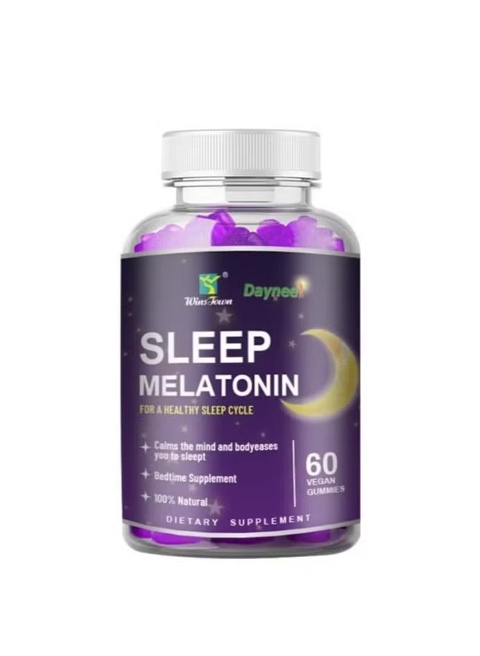 Wins Town Melatonin Fast Dissolve Nighttime Sleep Aid Natural Berry Flavor Vegetarian Non GMO Gluten Free 60 GUMMIES - Image 1