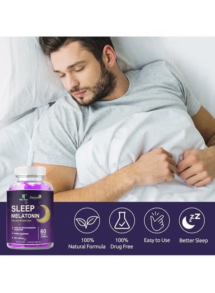 Wins Town Melatonin Fast Dissolve Nighttime Sleep Aid Natural Berry Flavor Vegetarian Non GMO Gluten Free 60 GUMMIES - Image 3
