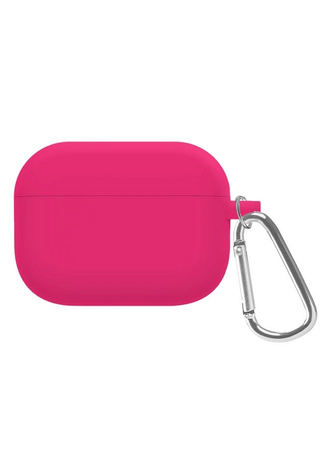 CATANES Shockproof Case For Airpod Pro Silicone Protective Case Shockproof Case Ultra Slim Cover with Keychain Carabiner Neon Pink  - Image 1