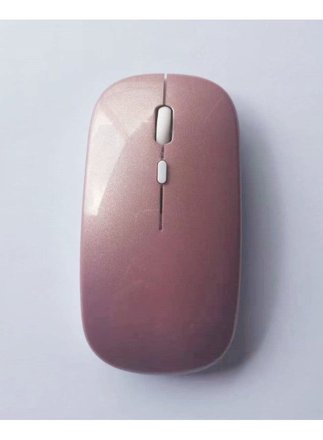 Bluetooth Dual-mode Wireless Mouse Charging Silent Power Display Office Gaming Glowing Mouse For Digital Computer Use-Color:Bluetooth Dual-mode Luminous Enhanced Version-rose Gold - Image 1