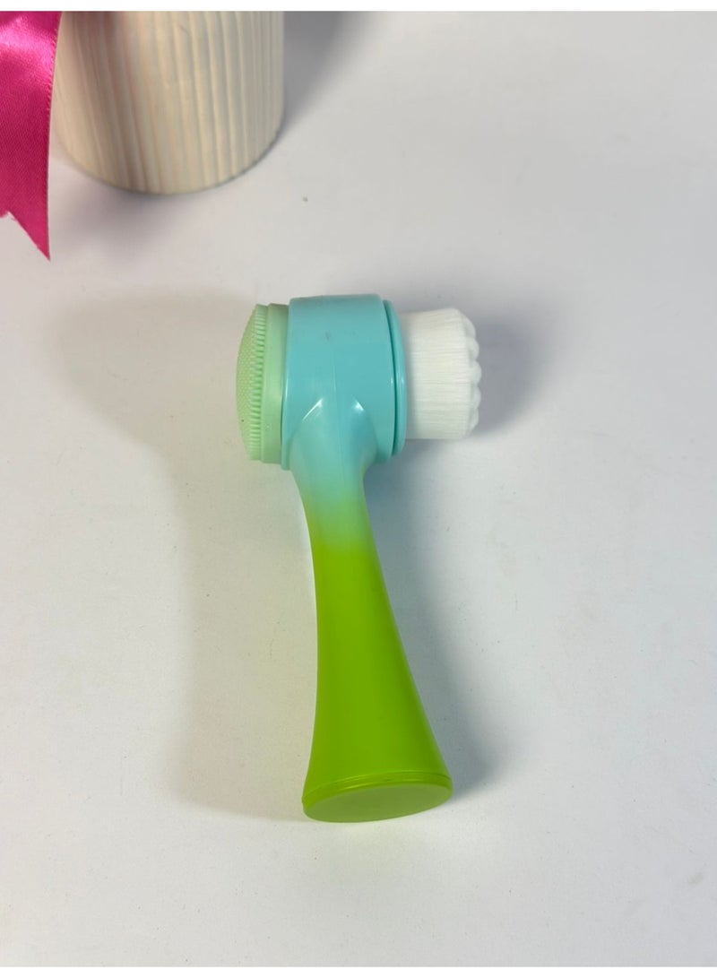 Double Headed Skin Care Face Brush Silicone Face Cleaning Beauty Brush for Deep Pore Exfoliating Manual Facial Cleansing Brush MAY VARY COLOR - Image 3