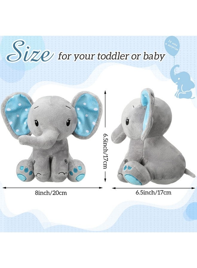 Zomiboo 3 Pieces Elephant Stuffed Animal 8 Inch Baby Stuffed Elephant Animal Plush Toy Gift Baby Girl Boys Bed Decor (Cute Style) - Image 2