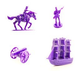 Morrison Games Napoleonic Civil War Military Miniatures Purple Plastic Toy Soldiers Set Infantry Cavalry Artillery Ships - Image 5
