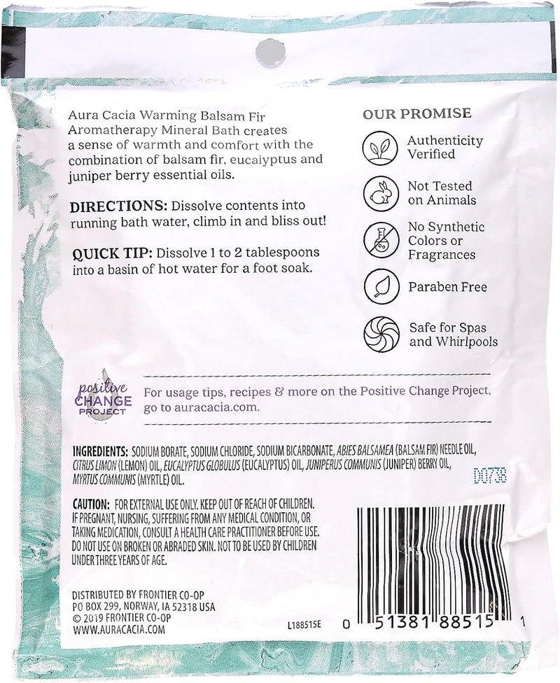 Aura Cacia Aromatherapy Mineral Bath with Warming Balsam Fir - 2.5 oz (70.9 g) - Image 2