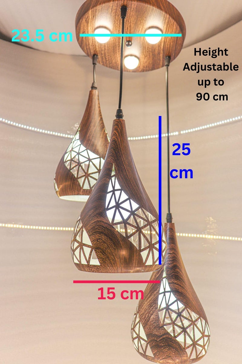 swanart Woodora Pendant Lamp | Modern Hanging Ceiling Light | 3-in-1 Color Changing LED | Adjustable Height | Wooden Finish | for Dining Room, Bedroom, Living Room - Image 2