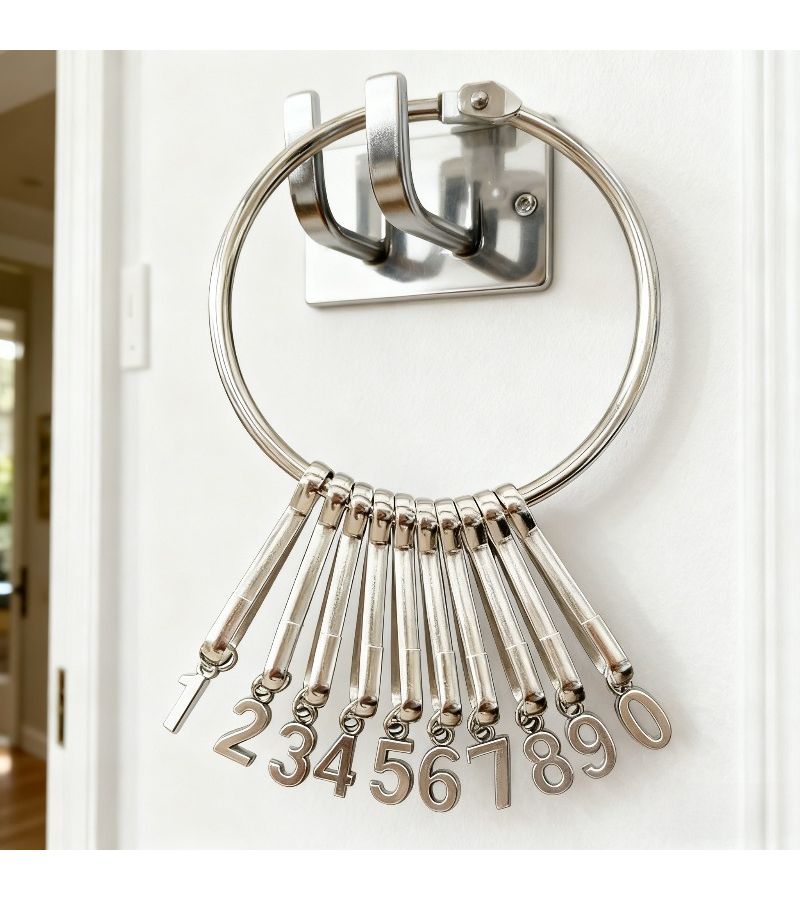 Stainless Steel Key Ring Holder For Warehouse Hotel Office Multi Key Management Numbered Thickened Classifiable Organization Tool - Image 5