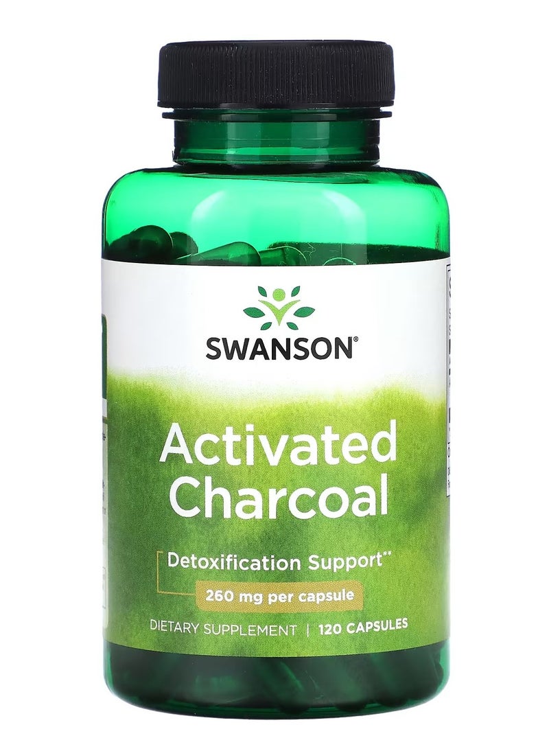 Swanson, Activated Charcoal, 260 mg, 120 Capsules
