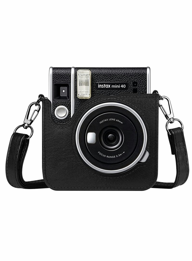 Protective Camera Case for Instax Mini 40 Instant Film Camera - Compatible and Stylish Black Cover for Mini 40 Instant Camera.  - Image 4