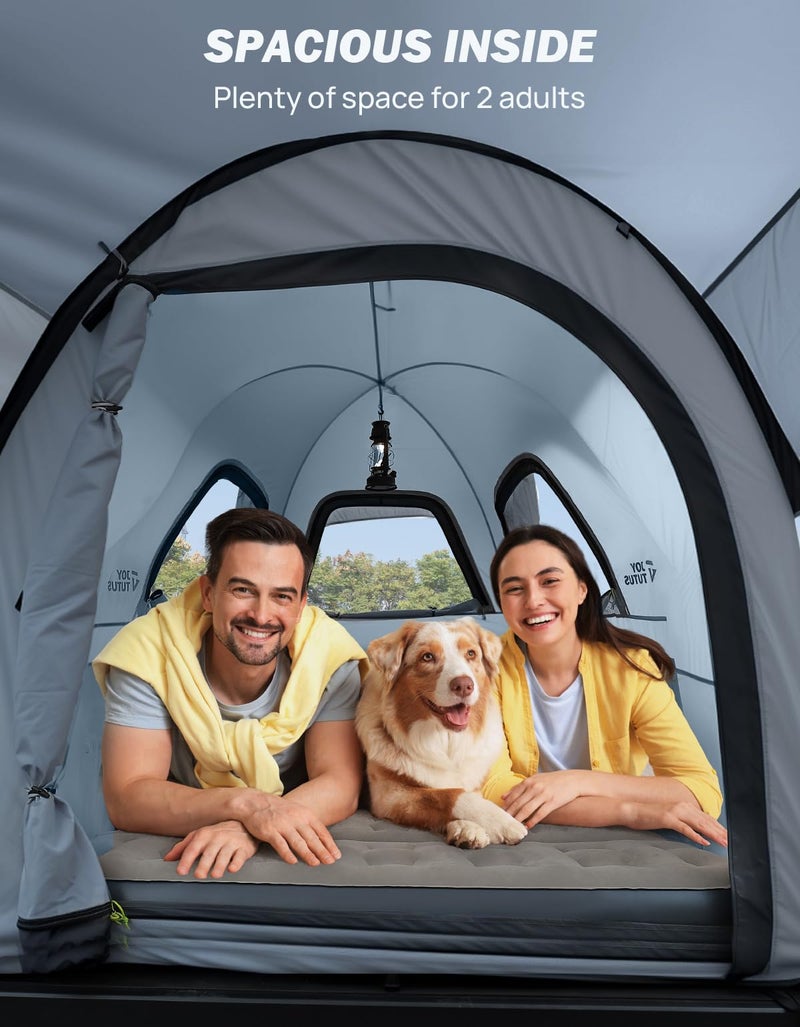 JOYTUTUS Cybertruck Tent with Awning, Waterproof PU 2000mm Double Layer for 2 People, Truck Bed Tailgate Camping Tent Canopy for Cybertruck - Image 5