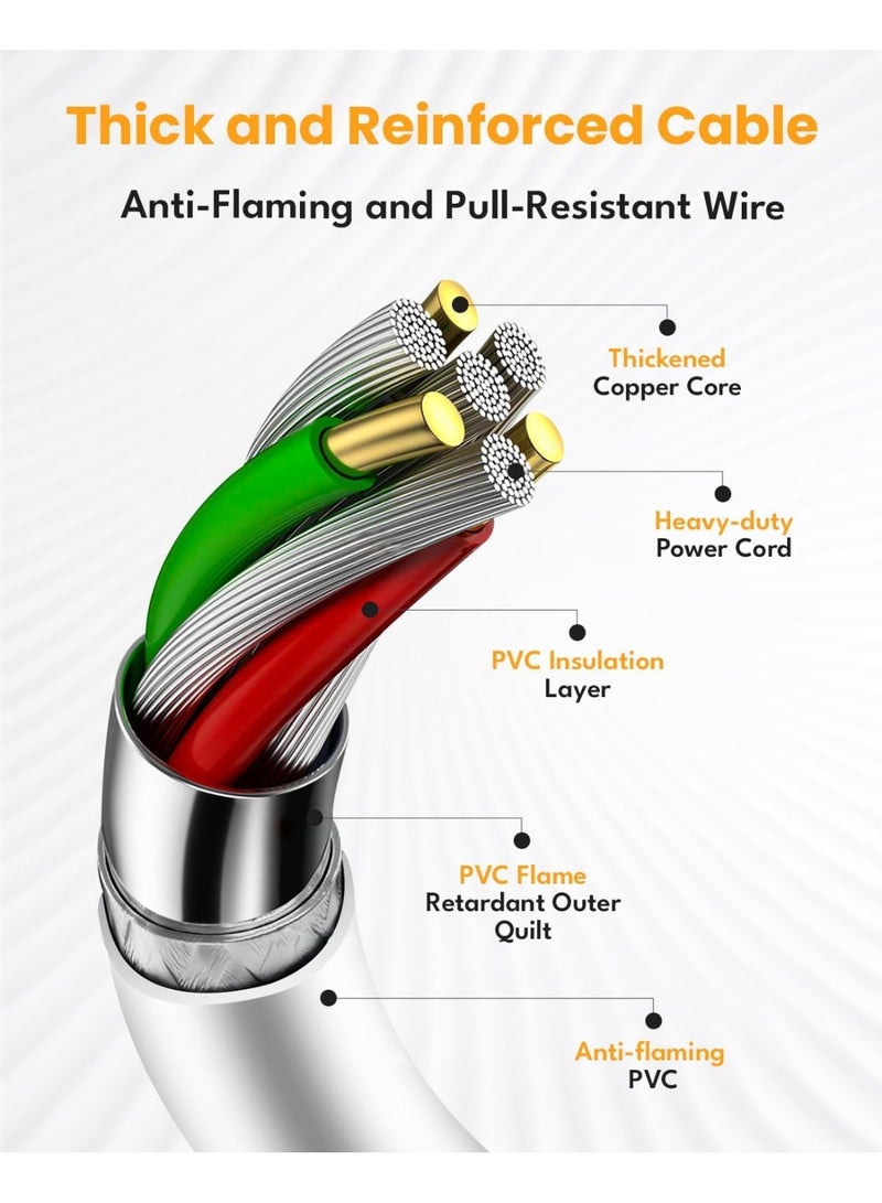 TYCOM Extension Cord Extension Cable with 5 Meter Heavy Duty Long Wire Cord Single Outlet Socket 2500W 10A Expandable Electric Extension UK Plug Power. - Image 5